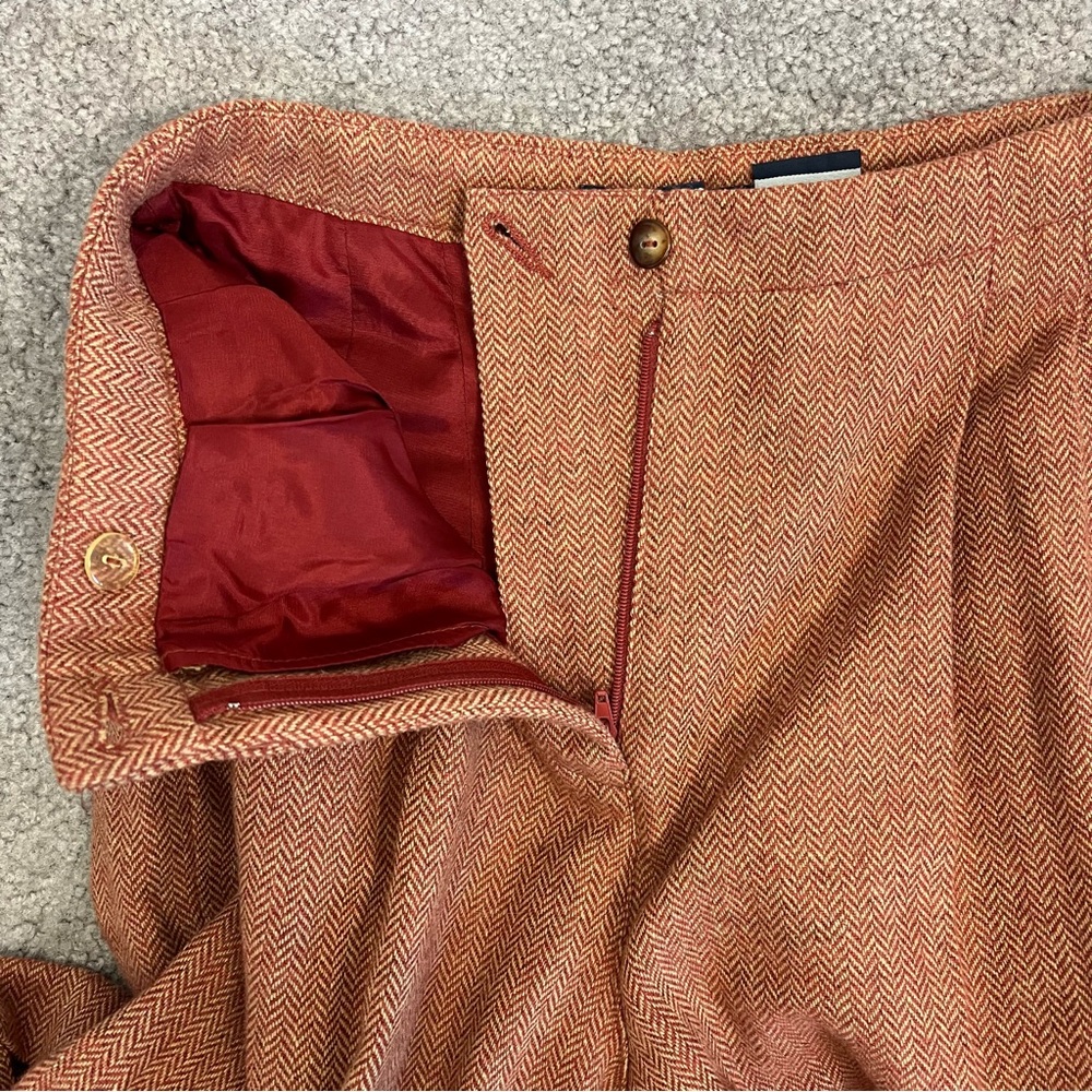 LIzSport Vintage Tweed Pantsuit Rust Herringbone Blazer Pants Set Size 6 - Picture 10 of 15